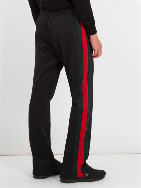 Wool blend pant with Gucci Web label in black 